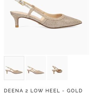 Pelle moda Deena 2 Low Heel Slingback gold size 5
